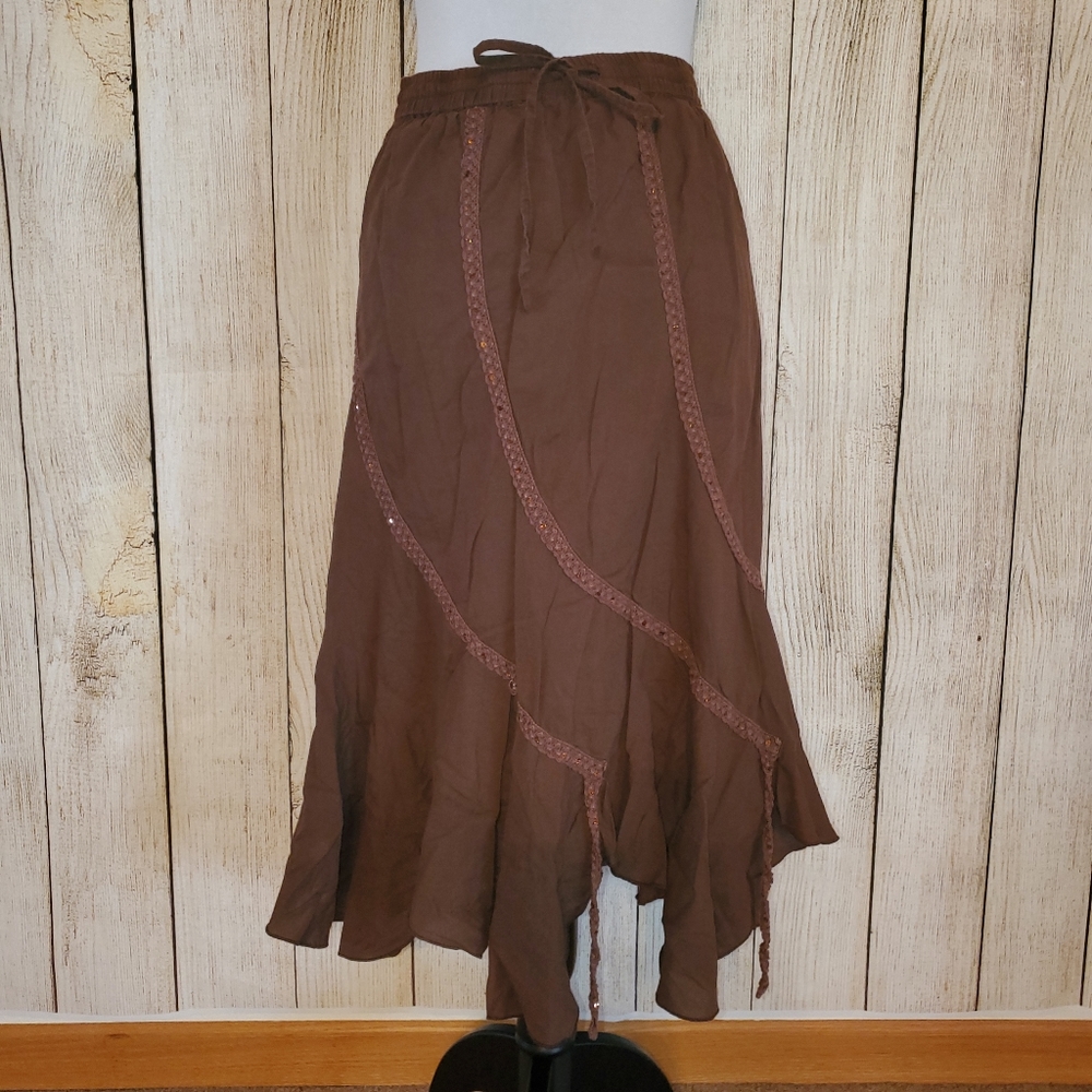 Brown boho skirt